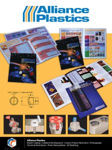 Image Text Description: Client Name: AlliancePlastics Master Catalog •Collateral Development • Custom Product Illustration •Photography Technical Illustrations • Photo Manipulation •3D Modeling