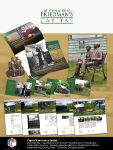 Image Text Description:Capitaf Conference Center Brand Identity •Logo Development •Custom Photo Illustration •Photography • Collateral Development • Specialty Advertising Premium Development •Website Design/Planning/Development •Fundraising Campaign Creative